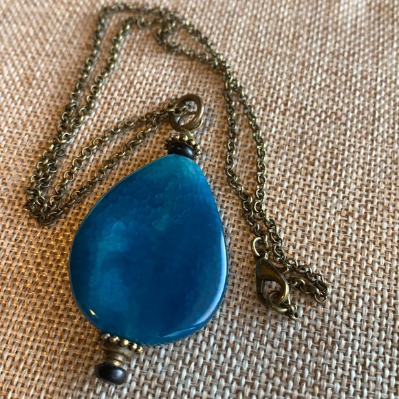 Unique Stone Pendent Handcrafted Necklace 18” One of a kind New Handmade - Picture 3 of 7